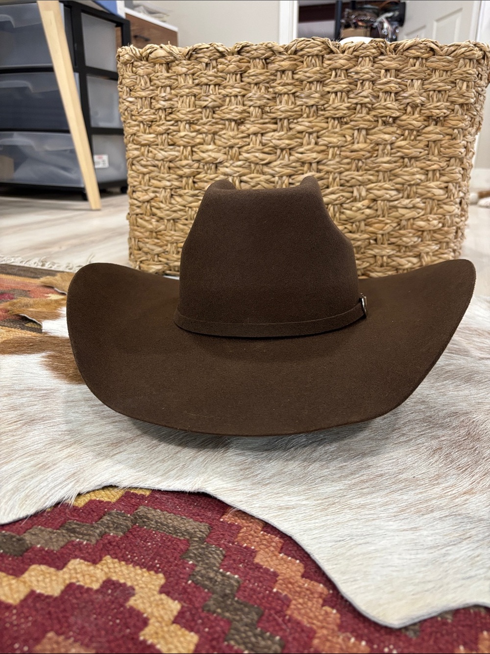 Ariat Brown Felt Western Cowboy Hat 7 5/8 - Picture 2 of 5